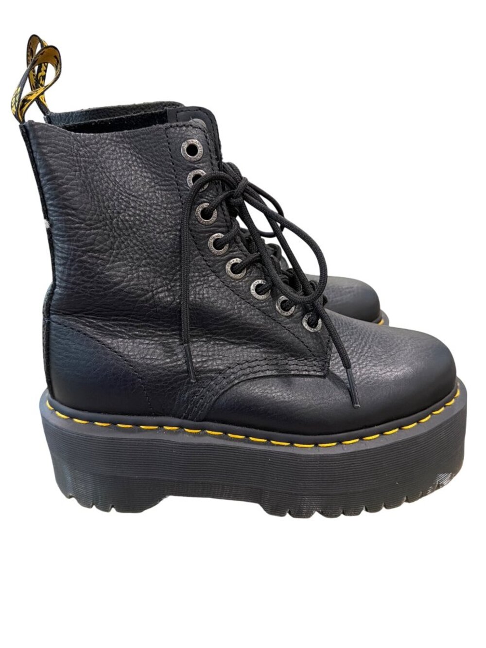 Dr. Martens 1460 Max Pisa Black Leather Platform Boots Womens US 7 / EU 38 - Picture 6 of 10